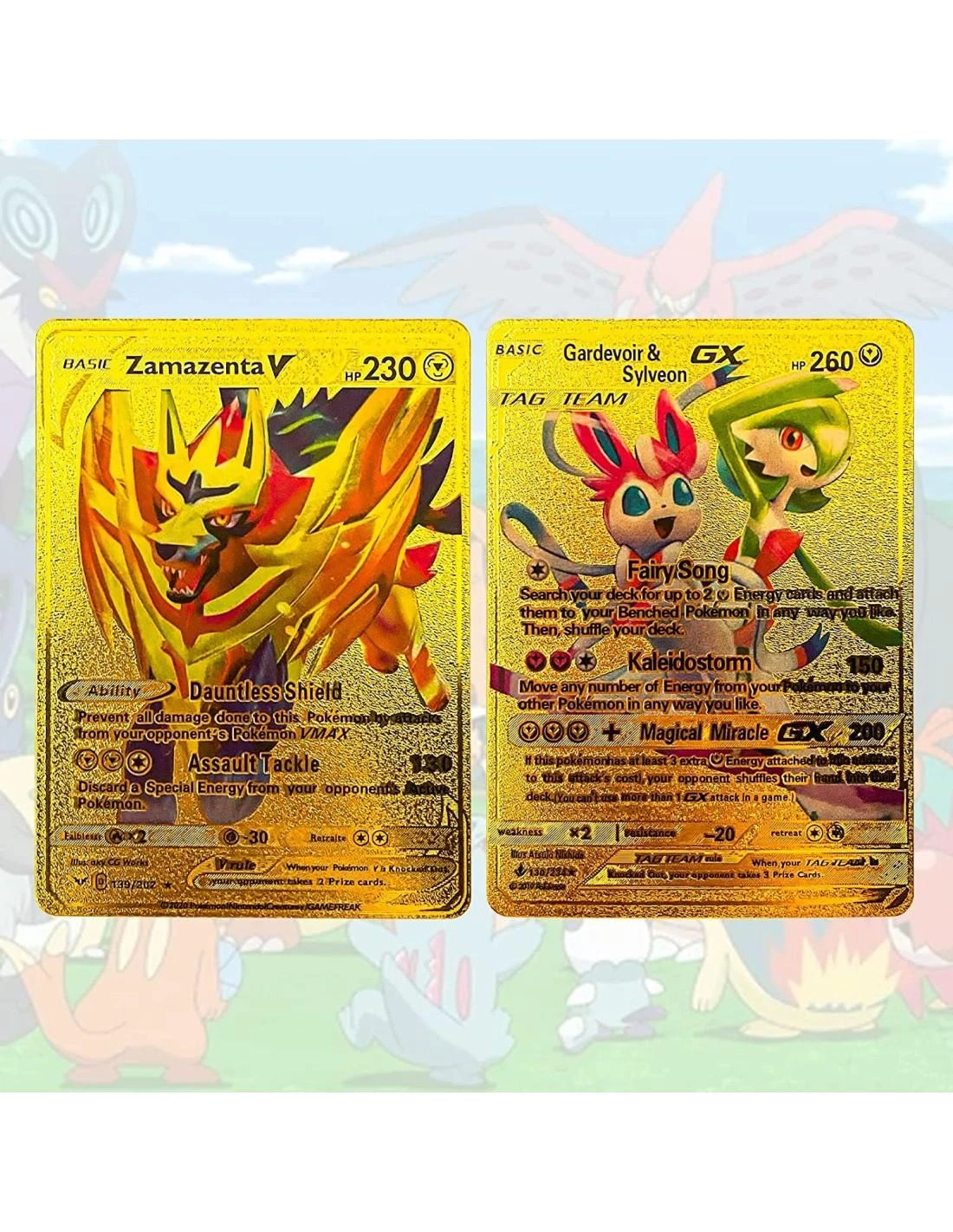 Magy Pokemon kortos 10 vnt. auksinė kolekcija Gx Rare V serijos Vmax Rares