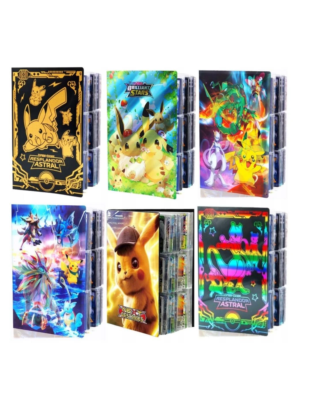 Magy Pokemon kortos 165 vnt. kolekcija Charizard Vmax juodos auksinės ir sidabrinė spalvos pakuotės po 55 vnt. albumas 240 kortoms