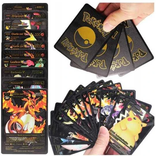 Magy Pokemon kortos 55 vnt. juoda kolekcija Charizard Vmax+ albumas 240 talpos