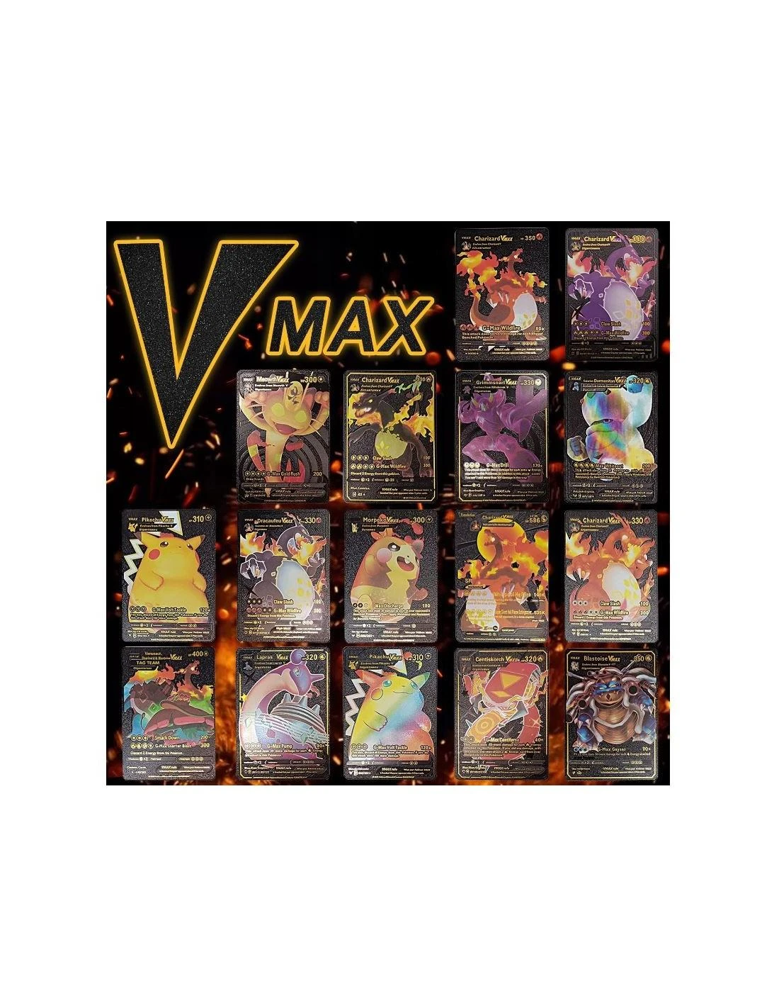 Magy Pokemon kortos 55 vnt. juoda kolekcija Charizard Vmax