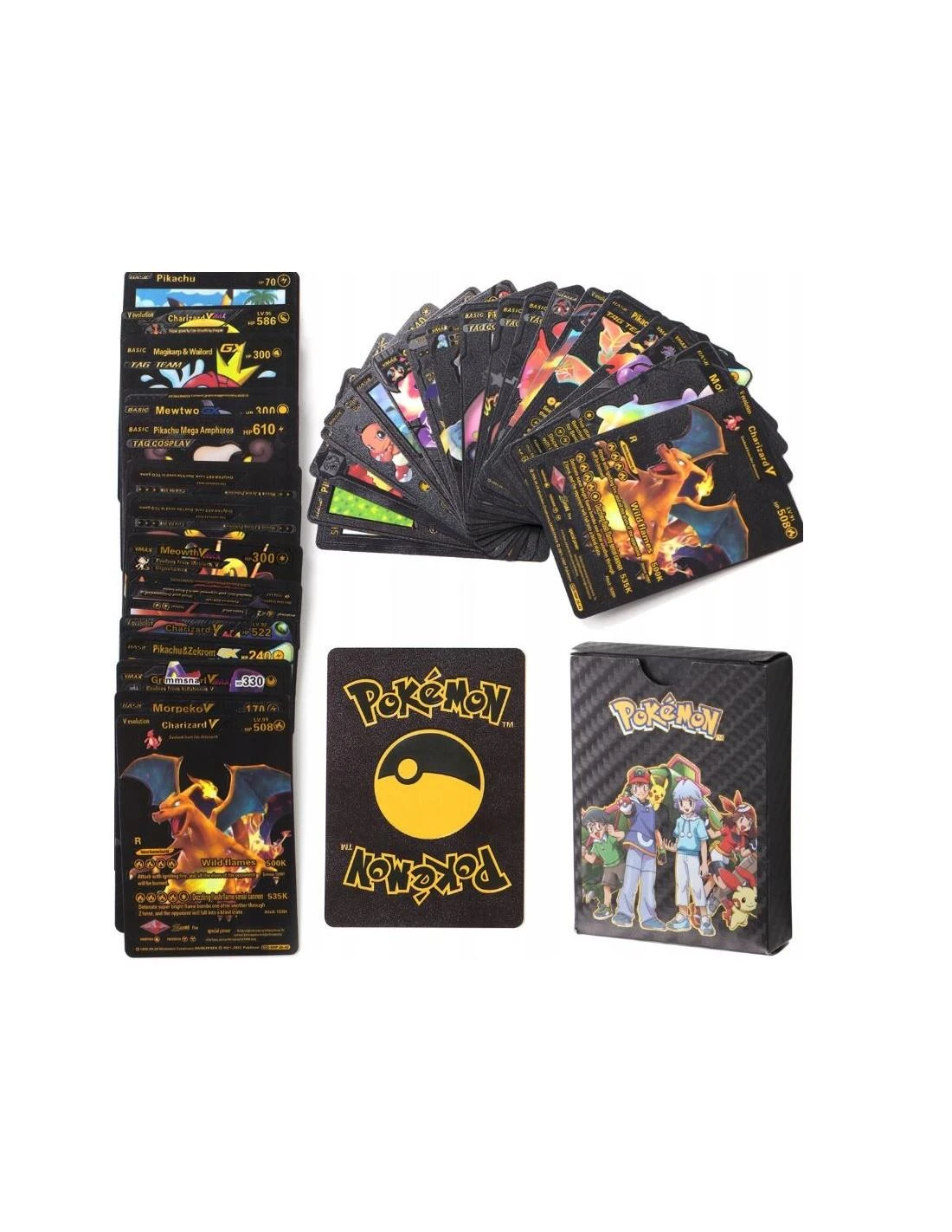 Magy Pokemon kortos 55 vnt. juoda kolekcija Charizard Vmax