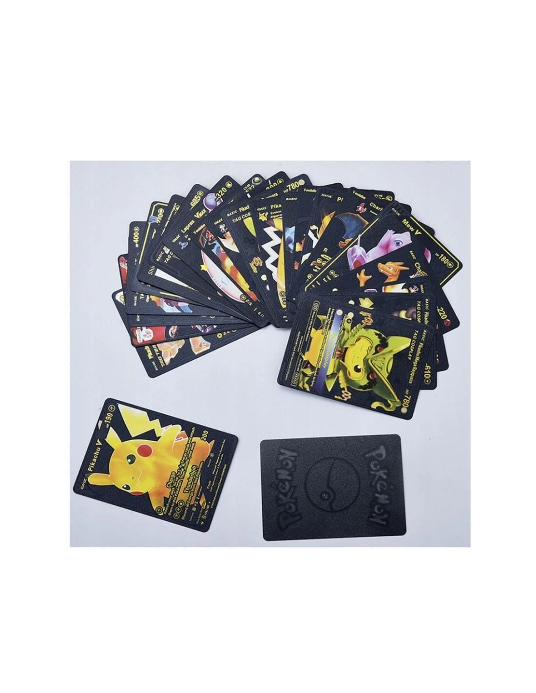 Magy Pokemon kortos 55 vnt. juoda kolekcija Charizard Vmax+ albumas 240 talpos