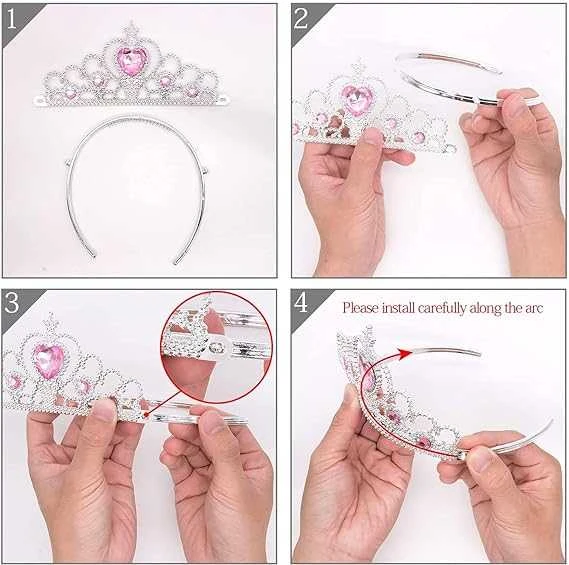 Magy Princesė Ana Frozen - papuošalų rinkinys 8 vnt., atlaso pirštinės
