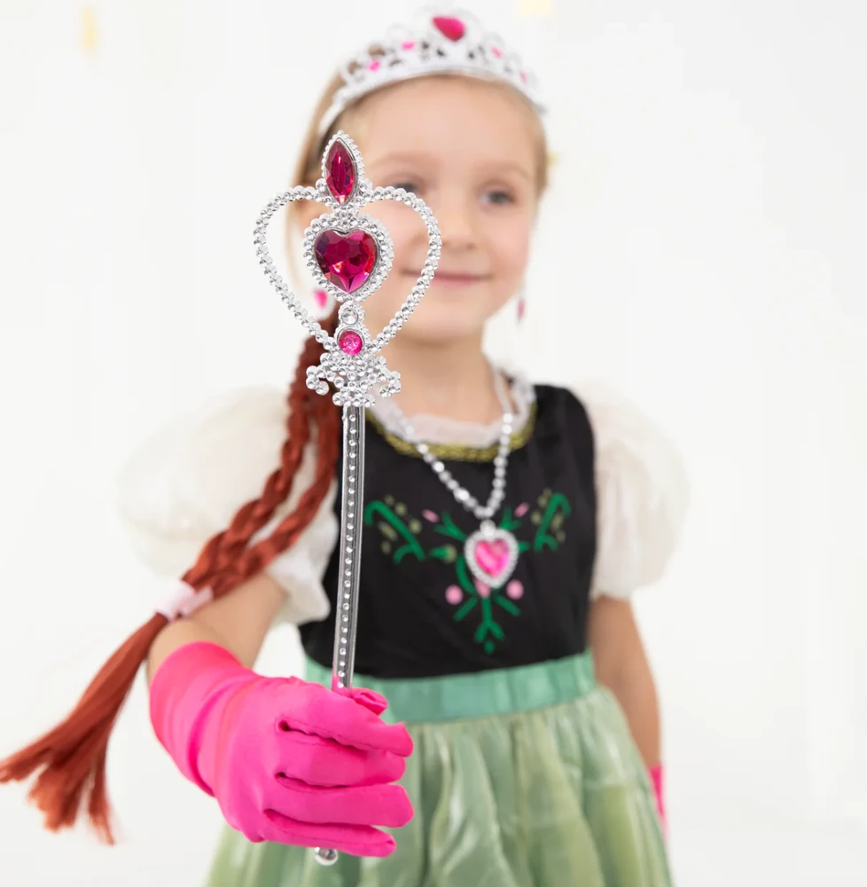 Magy Princesė Ana Frozen - papuošalų rinkinys 8 vnt., atlaso pirštinės
