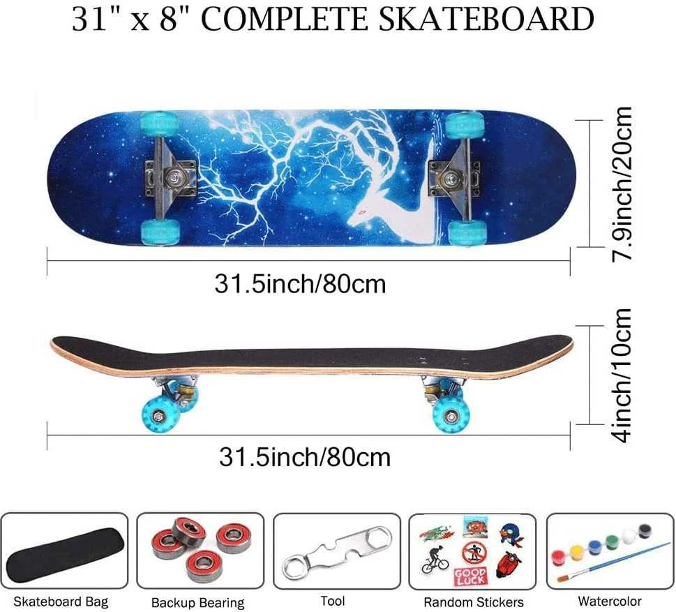 Magy Riedlentė skate board 80 cm., LED šviečiantys ratukai