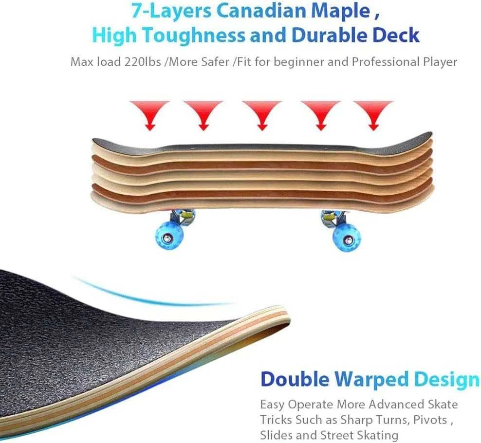 Magy Riedlentė skate board 80 cm., LED šviečiantys ratukai