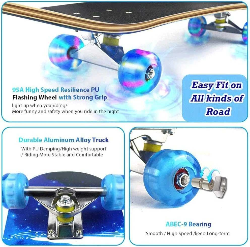 Magy Riedlentė skate board 80 cm., LED šviečiantys ratukai