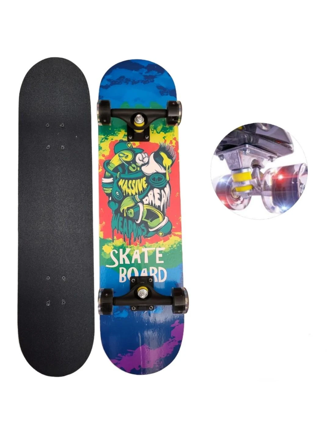 Magy Riedlentė skate board 80 cm LED šviečiantys ratukai