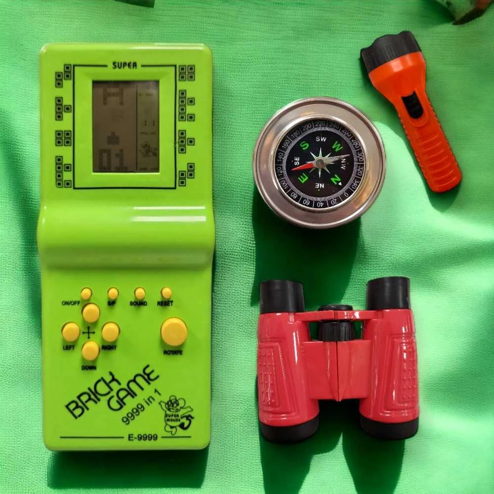 Magy Rinkinys žaidimas tetris žiūronai žibintuvėlis ir kompasas