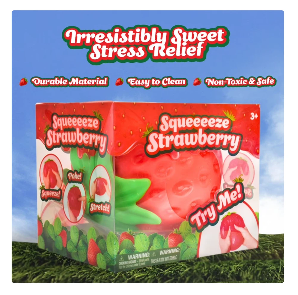 Magy Squishy braškė antistresinis minkomas žaislas didelė