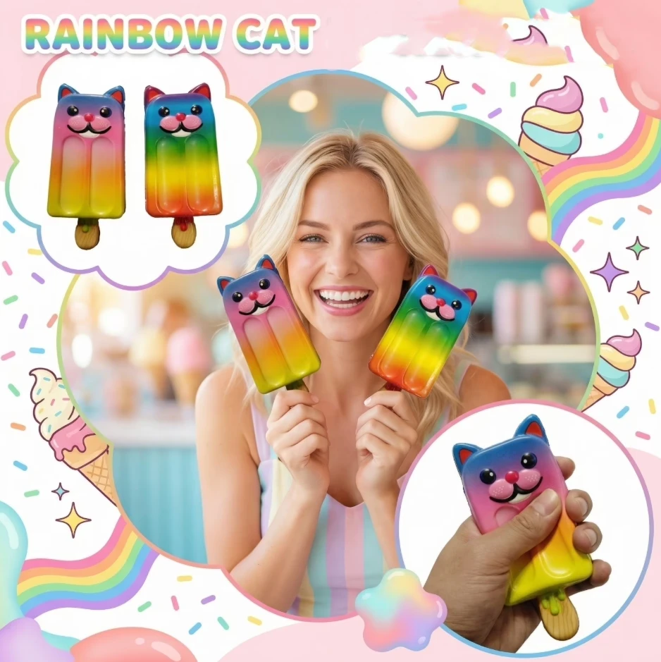 Magy Squishy ledai katinėlis antistresinis minkomas žaislas