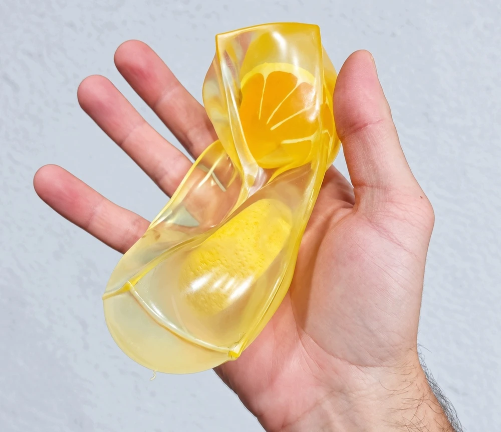 Magy Squishy ledo kubas su apelsinu coconut oil minkomas žaislas 13 cm.