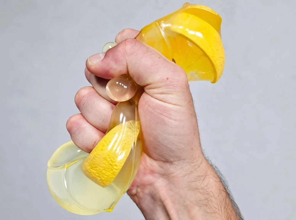 Magy Squishy ledo kubas su apelsinu coconut oil minkomas žaislas 13 cm.