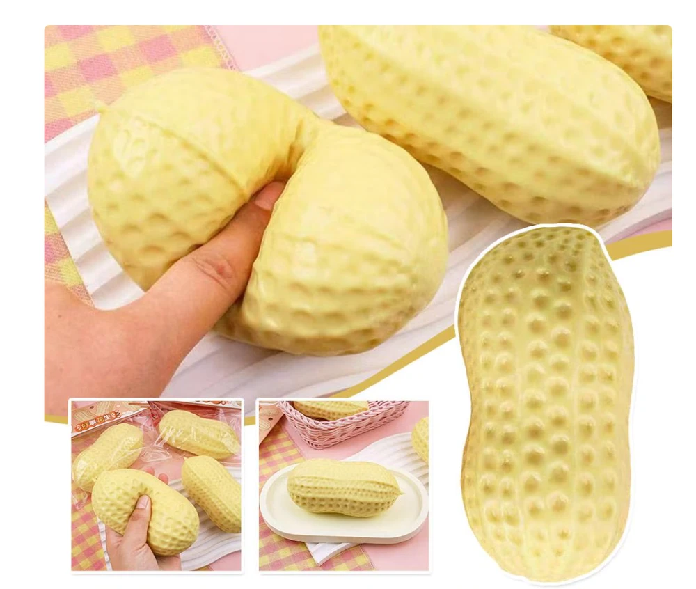 Magy Squishy peanut žemės riešutas antistresinis minkomas žaislas