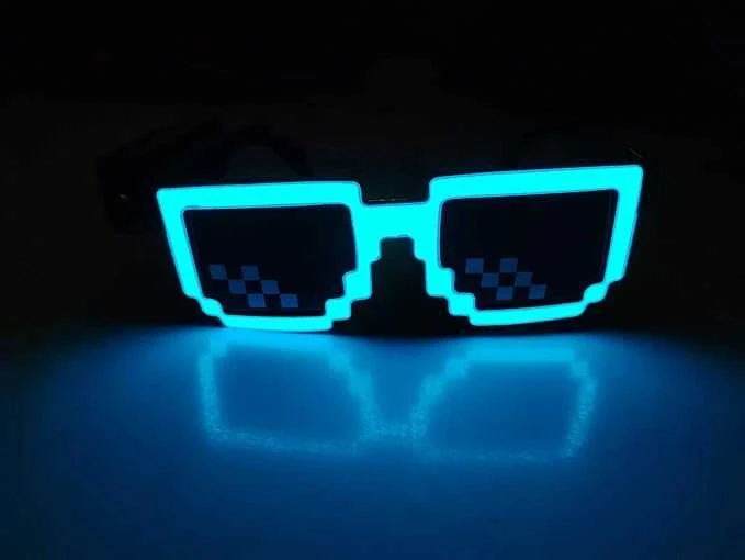 Magy Šviečiantys Minecraft pixel akiniai LED