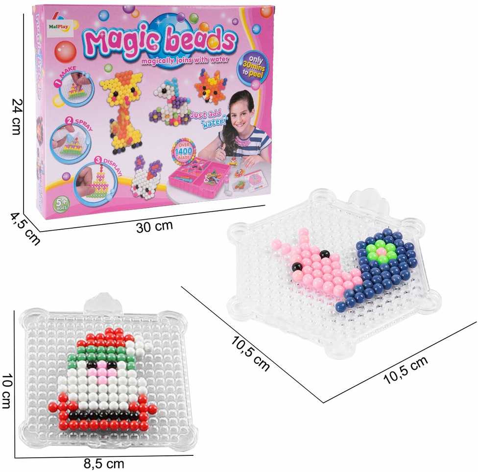 Malplay Vandens karoliukų rinkinys Magic Beads 1400 vnt