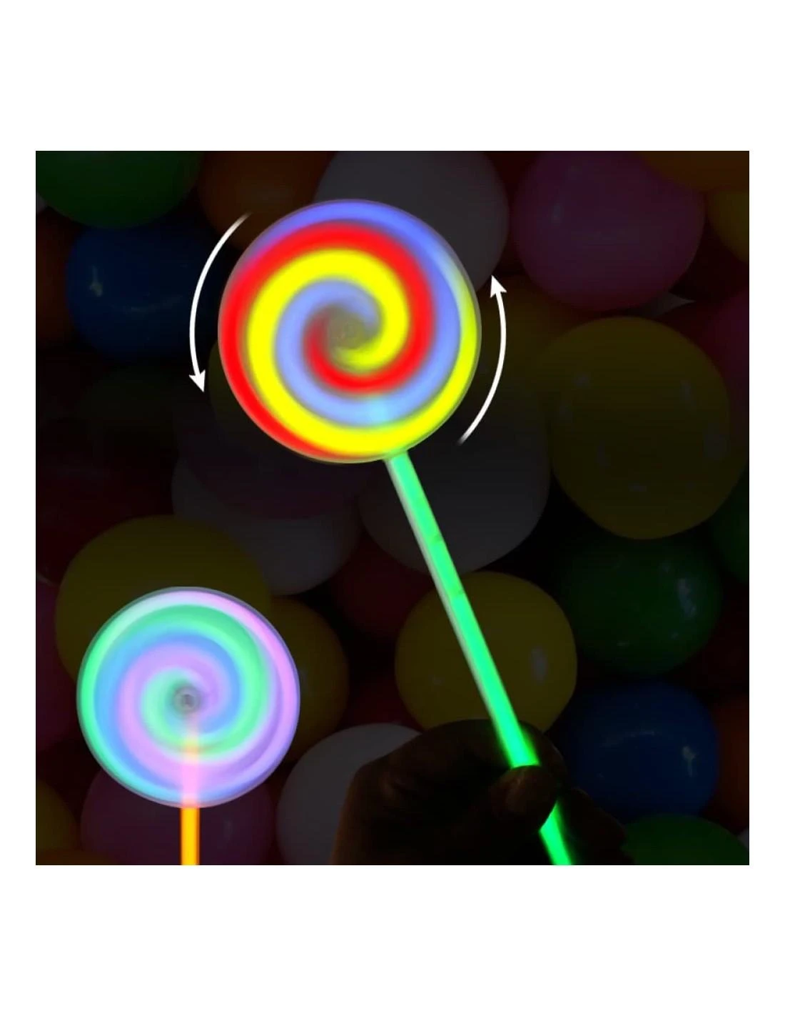 Magy Žaislų rinkinys nykštukams 10 vnt., žiedelis, šviečiantis lollipop, tampomi minkomi fidget žaislai