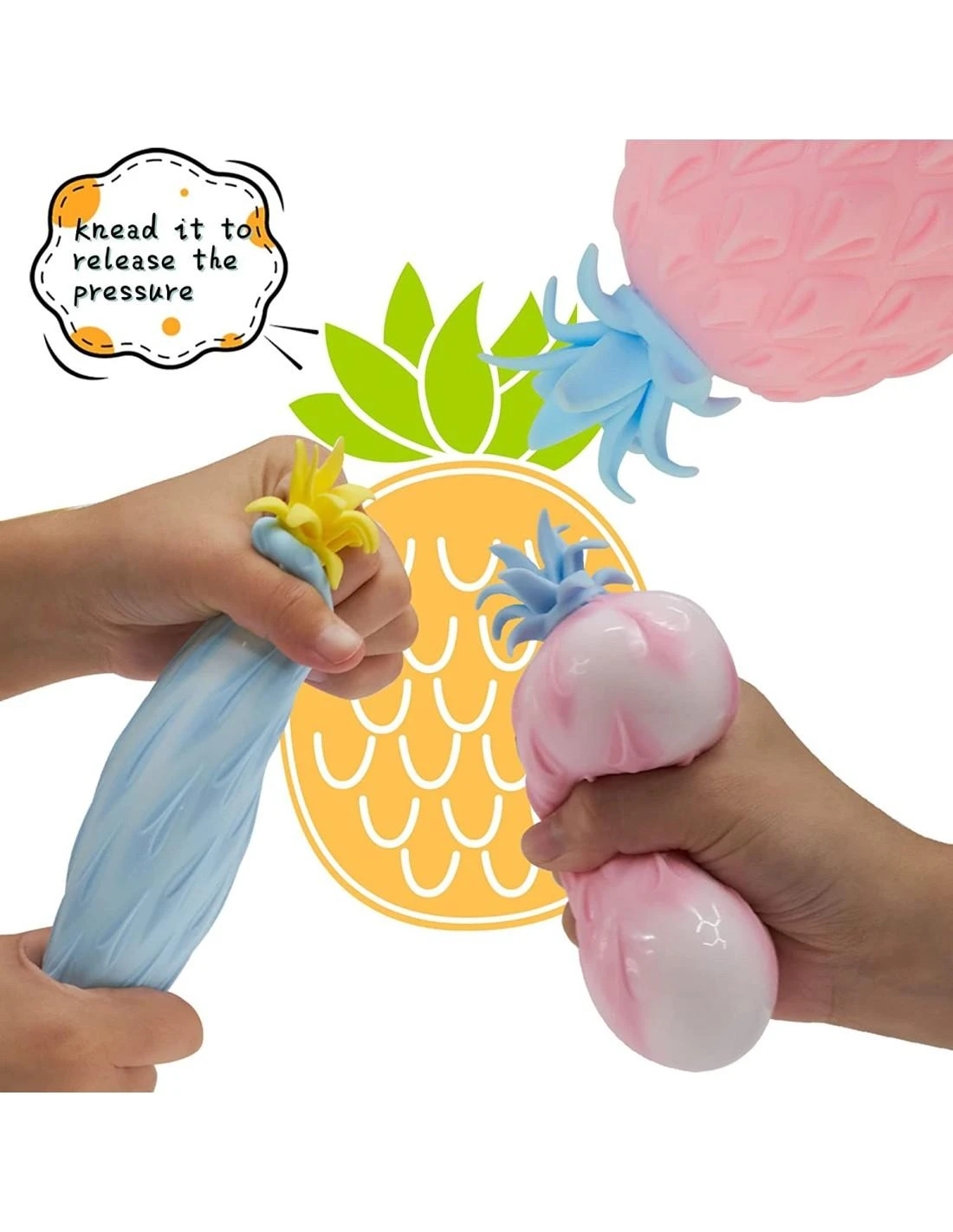 Magy Žaislų rinkinys nykštukams 10 vnt., žiedelis, šviečiantis lollipop, tampomi minkomi fidget žaislai