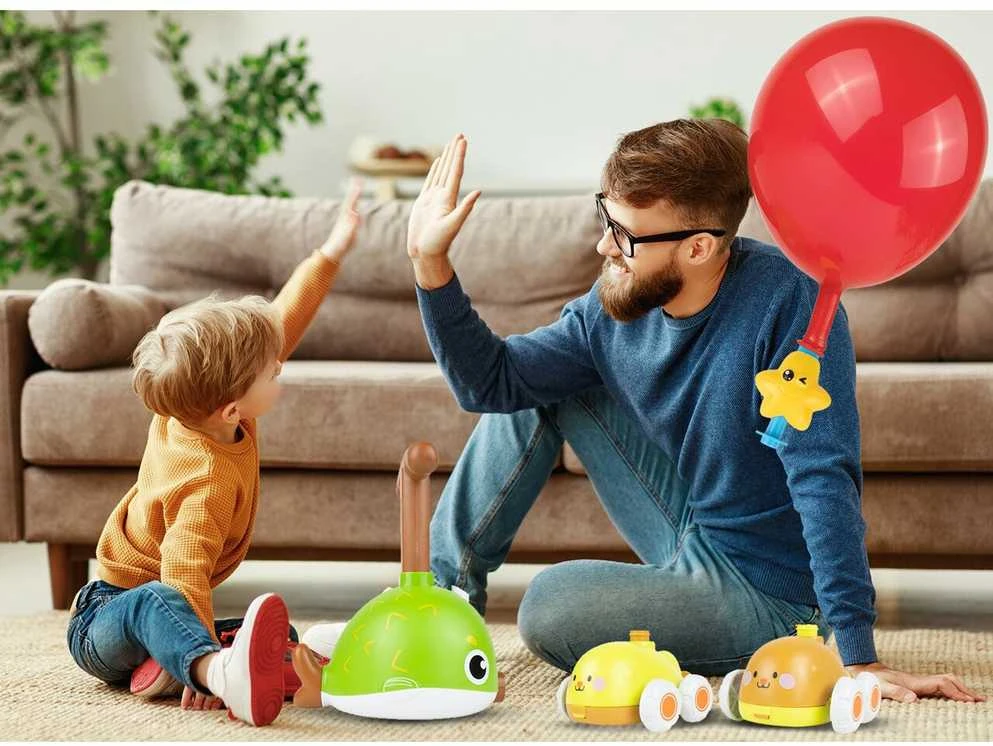 Malplay Balionų paleidimo priemonė + du automobiliai, 13 balionų