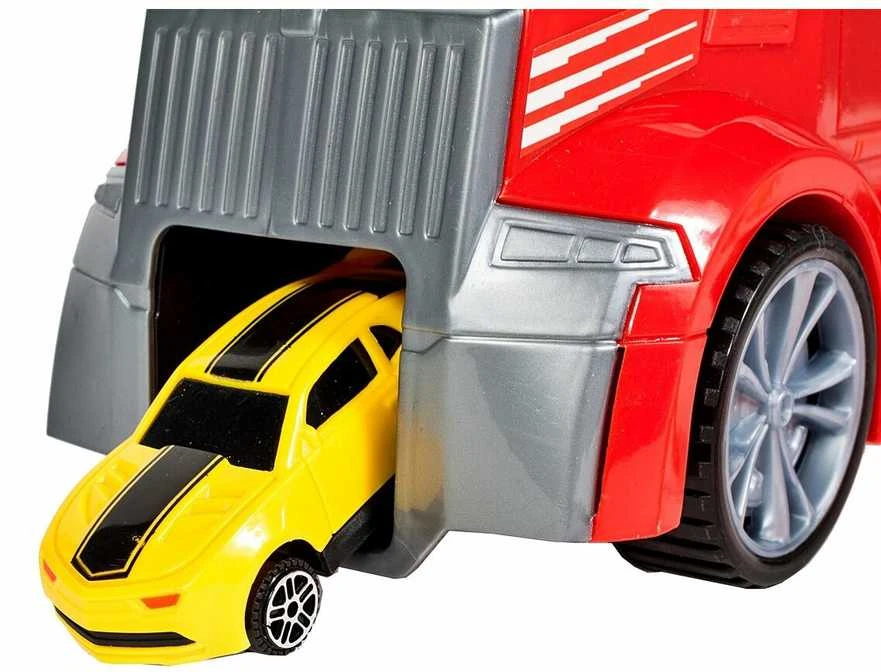 Malplay Didelis žaislinis sunkvežimis su 5 automobiliais ir malūnsparniu
