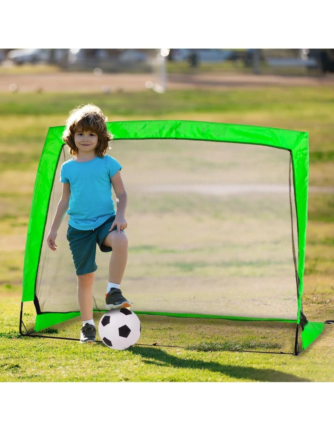 Malplay Nešiojami vaikiški futbolo vartai su kamuoliu ir pompa