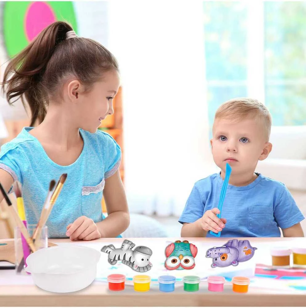 Malplay Kūrybinis rinkinys DIY gyvūnėliai iš gipso su akvarele