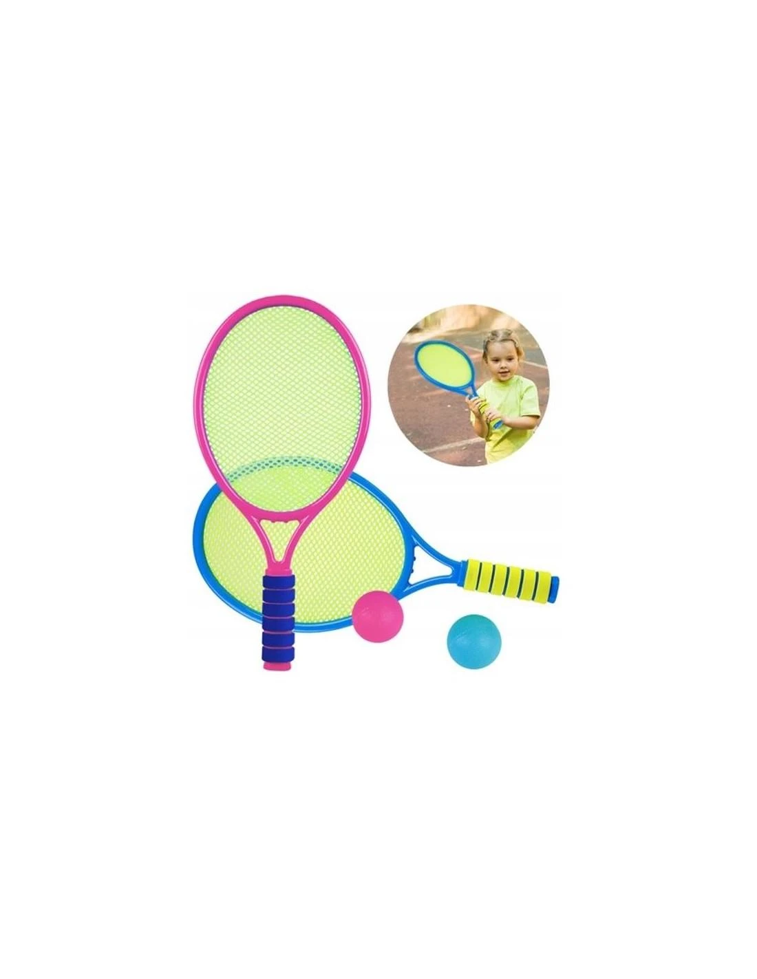 Malplay Vaikiška mini badmintono teniso raketė + kamuoliukų rinkinys