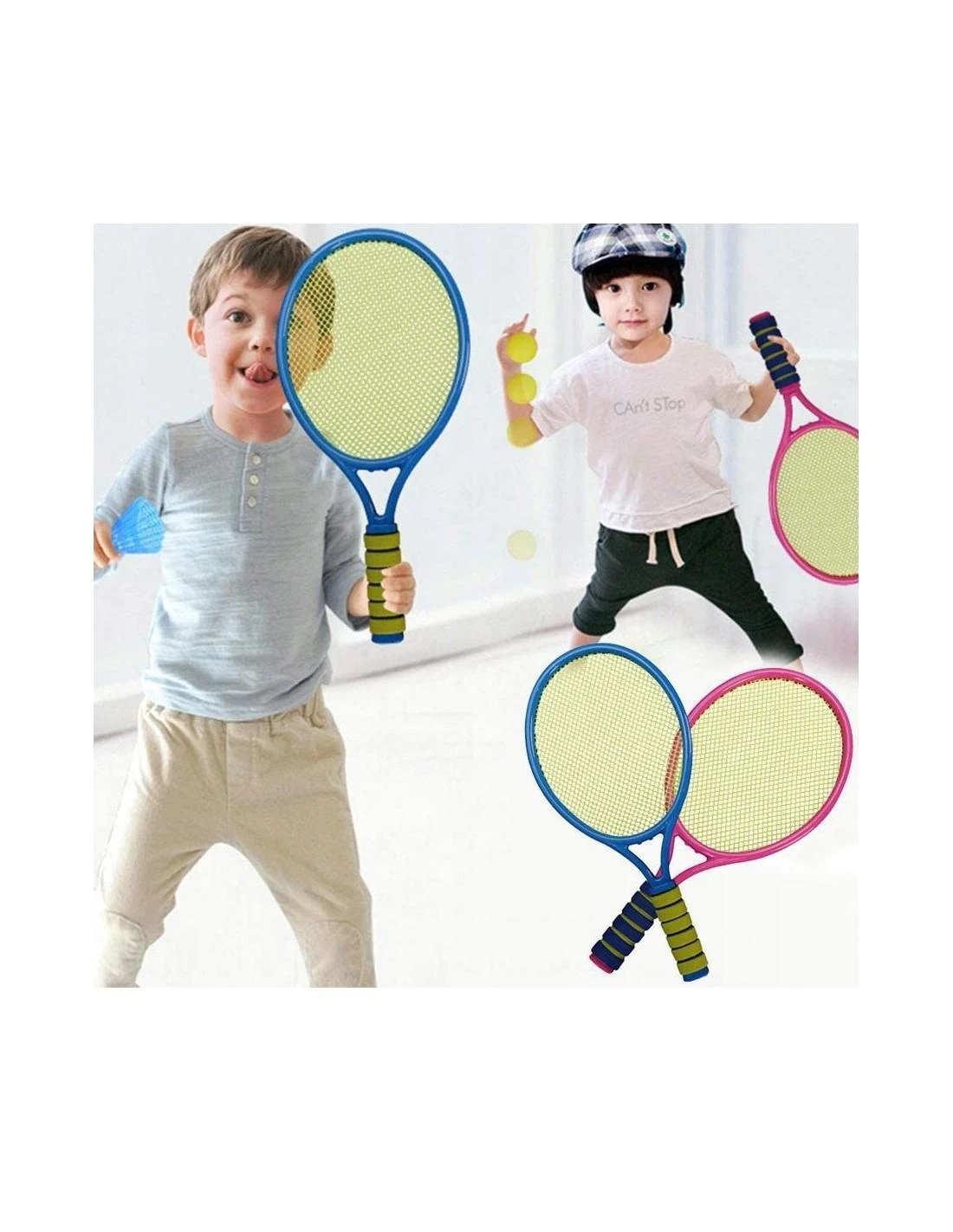 Malplay Vaikiška mini badmintono teniso raketė + kamuoliukų rinkinys