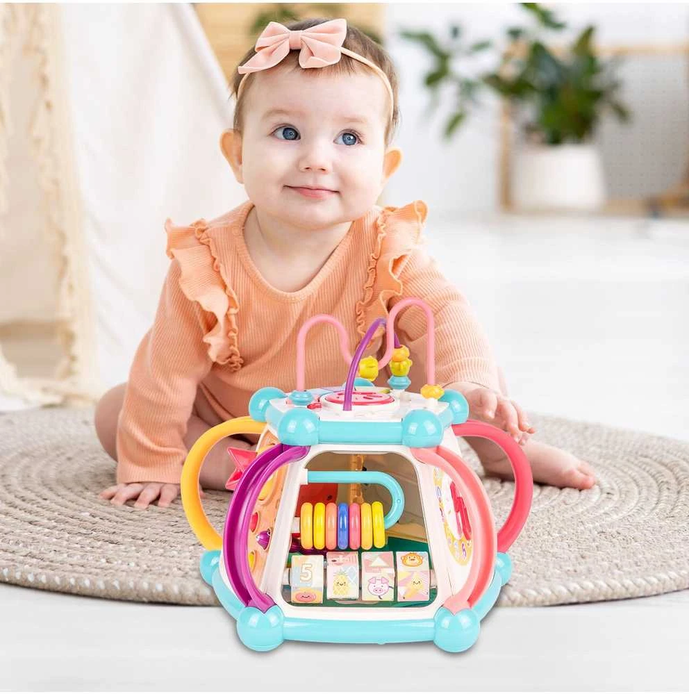 Malplay Mokomasis interaktyvus sensorinis kubas, rūšiuotojas Montessori 7in1