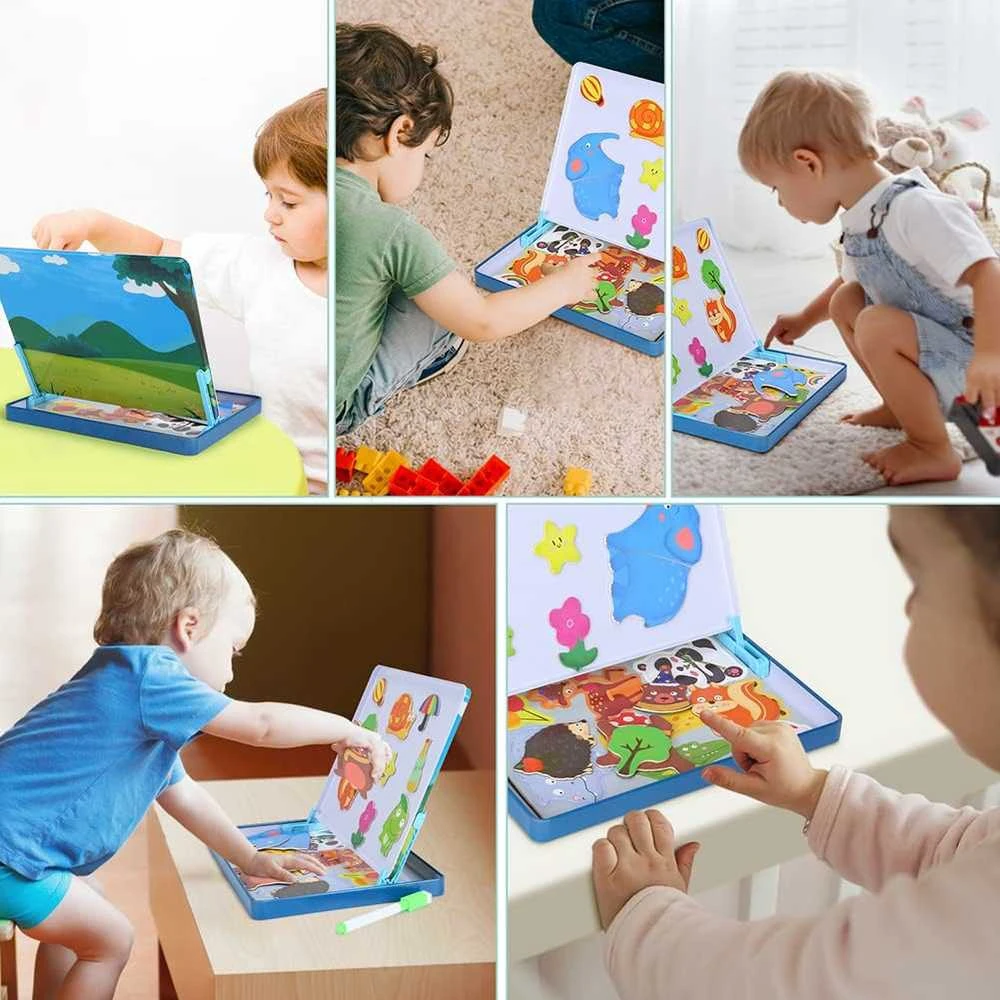 Malplay Magnetinė dėlionė su rašikliu, APRENK MERGAITĘ