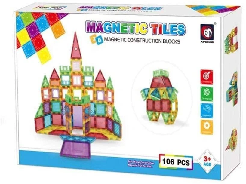 Magnetinis konstruktorius MalPlay, 106 detalės