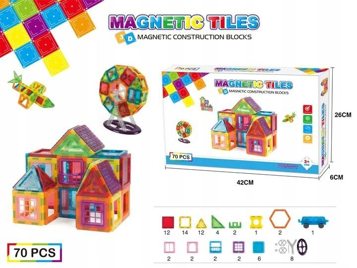 Malplay Magnetinis konstruktorius 70 detalių