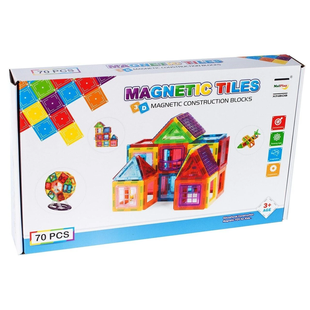 Malplay Magnetinis konstruktorius 70 detalių