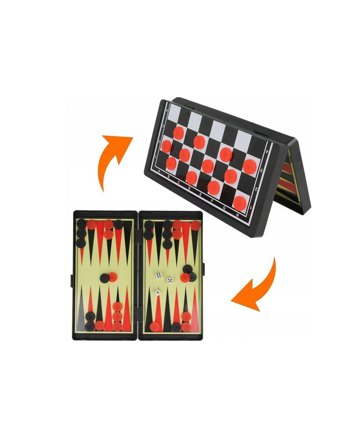 Malplay Magnetinių šaškių, šachmatų ir nardų rinkinys 3 in 1
