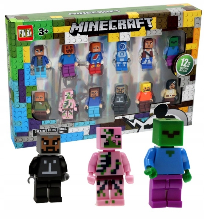 Malplay Minecraft tipo figūrėlių rinkinys 12 vnt.