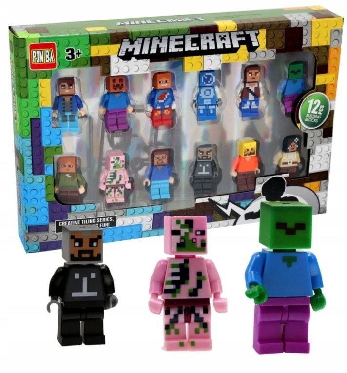 Malplay Minecraft tipo figūrėlių rinkinys 12 vnt.