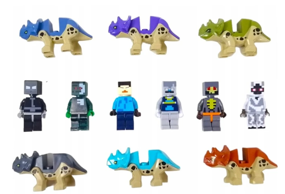 Malplay Minecraft tipo figūrėlių rinkinys 12 vnt. su dinozaurais