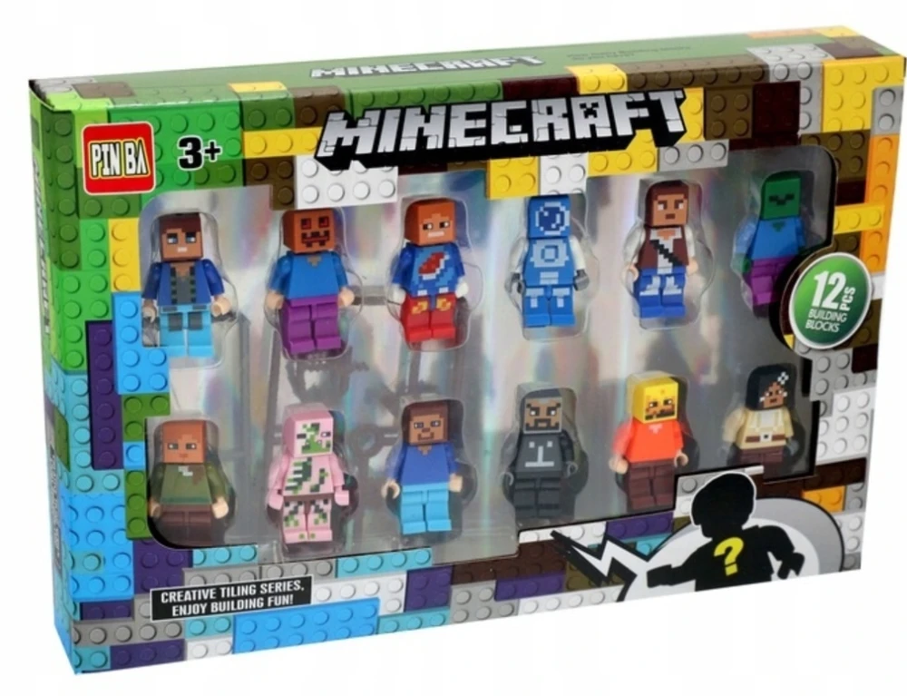 Malplay Minecraft tipo figūrėlių rinkinys 12 vnt.