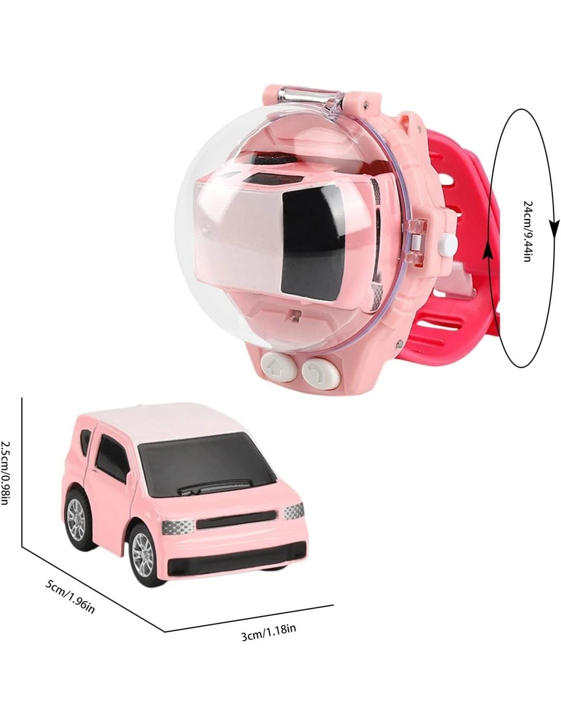 Malplay Mini nuotolinio valdymo automobilis laikrodis valdymo pultas, rožinė spalva