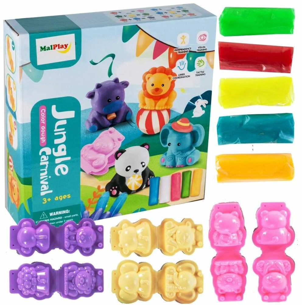 Malplay Plastilino rinkinys su gyvūnų figūrėlėmis