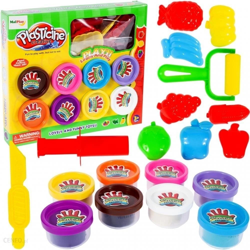 Malplay Plastilinas- modelinas su priedais, 8 spalvos
