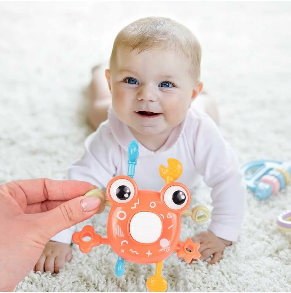 Malplay Jutiminis kramtukas Montessori žaislas kūdikiui Krabas