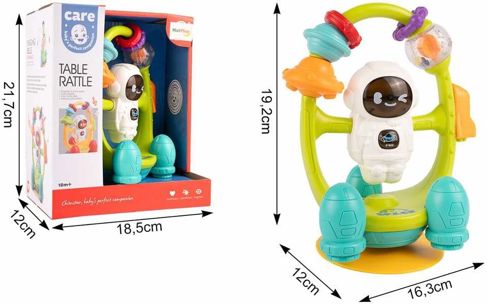 Malplay Muzikinis barškutis su siurbtuku Astronautas