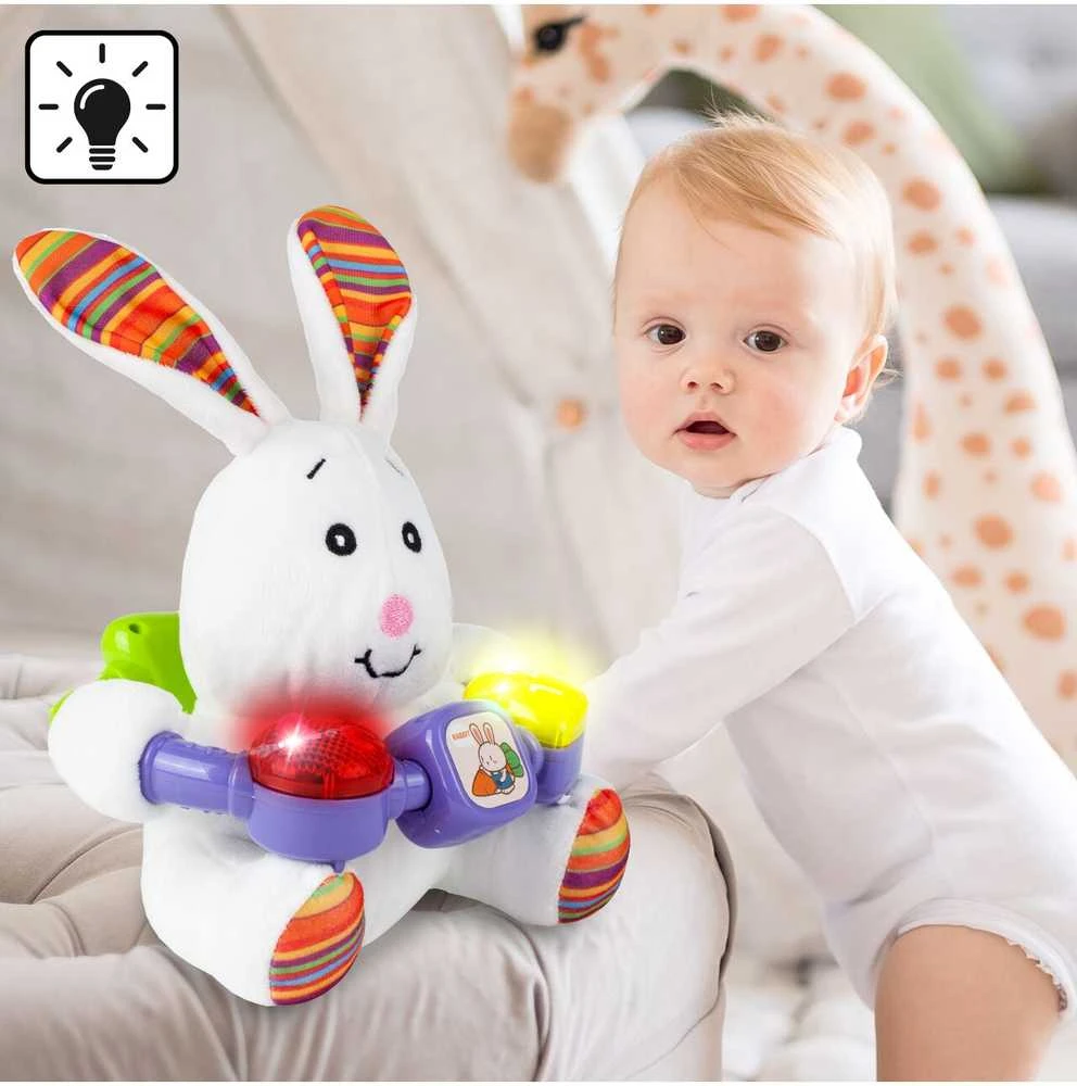 Malplay Minkštas žaislas Interaktyvus pliušinis zuikis, 20 cm