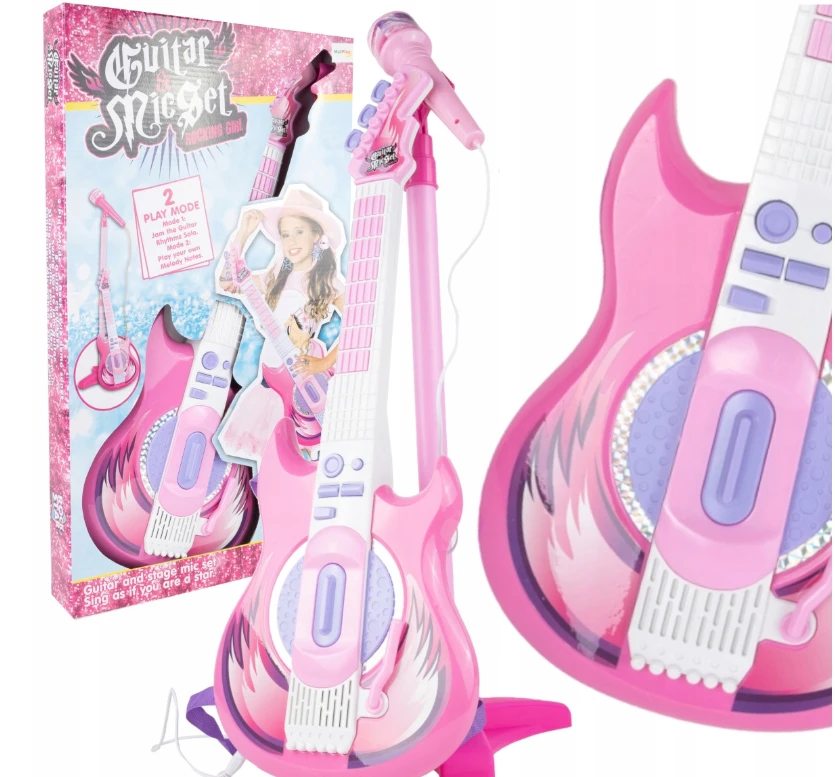 Malplay Vaikiška gitara su mikrofonu ant stovo