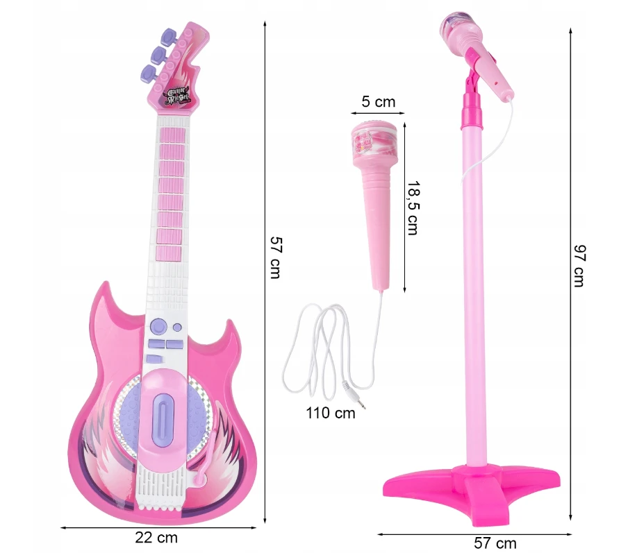 Malplay Vaikiška gitara su mikrofonu ant stovo