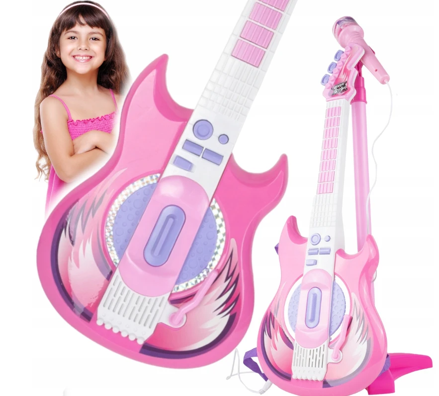 Malplay Vaikiška gitara su mikrofonu ant stovo