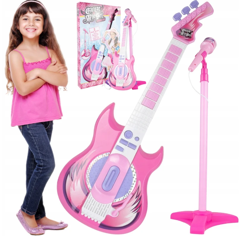 Malplay Vaikiška gitara su mikrofonu ant stovo