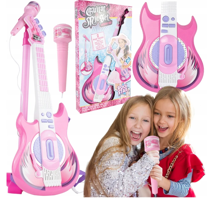 Malplay Vaikiška gitara su mikrofonu ant stovo