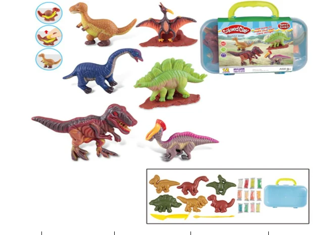 Modelino rinkinys su formelėmis Dinozaurai, 12 vnt.